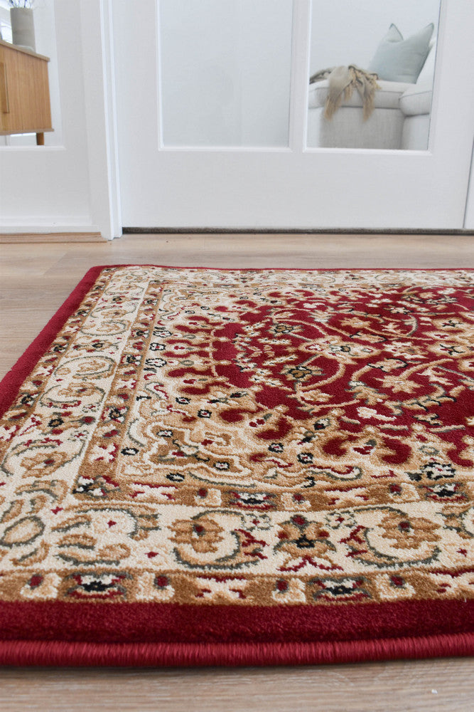 Adelaide 15 Red - Cream traditional rug from Vogue Rugs Australia