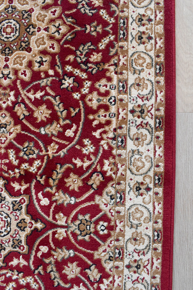 Adelaide 15 Red - Cream traditional rug from Vogue Rugs Australia