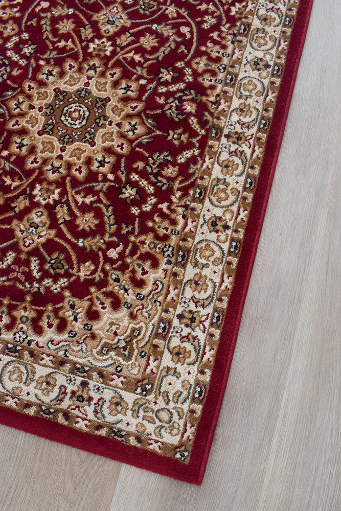 Adelaide 15 Red - Cream traditional rug from Vogue Rugs Australia