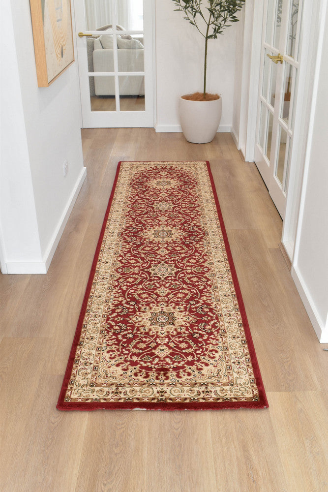 Adelaide 15 Red - Cream traditional rug from Vogue Rugs Australia