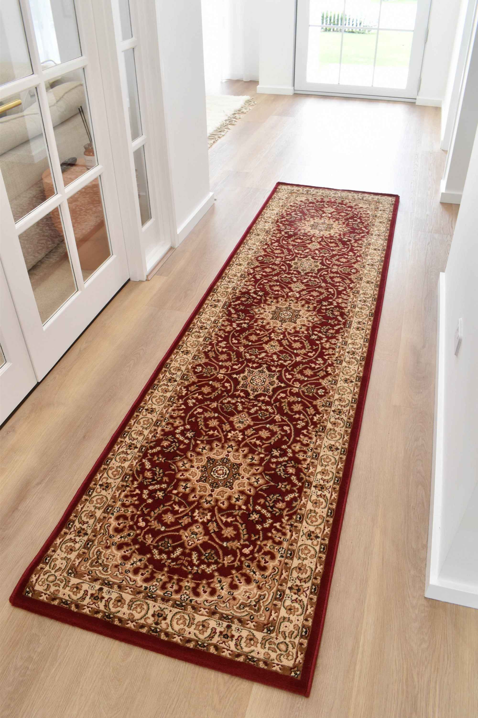 Adelaide 15 Red Runner - Cream traditional rug from Vogue Rugs Australia