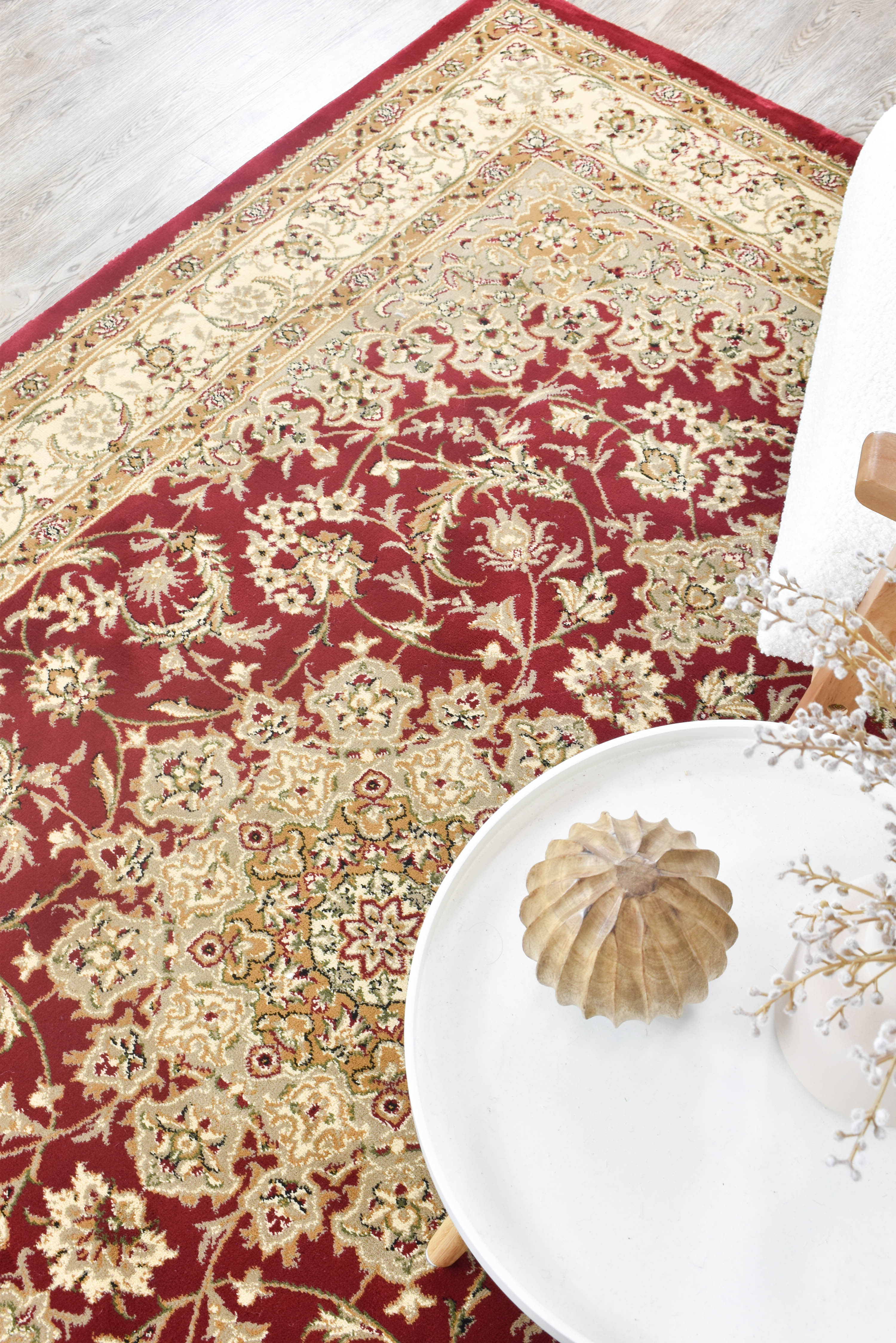 Adelaide 15 Red - Cream traditional rug from Vogue Rugs Australia