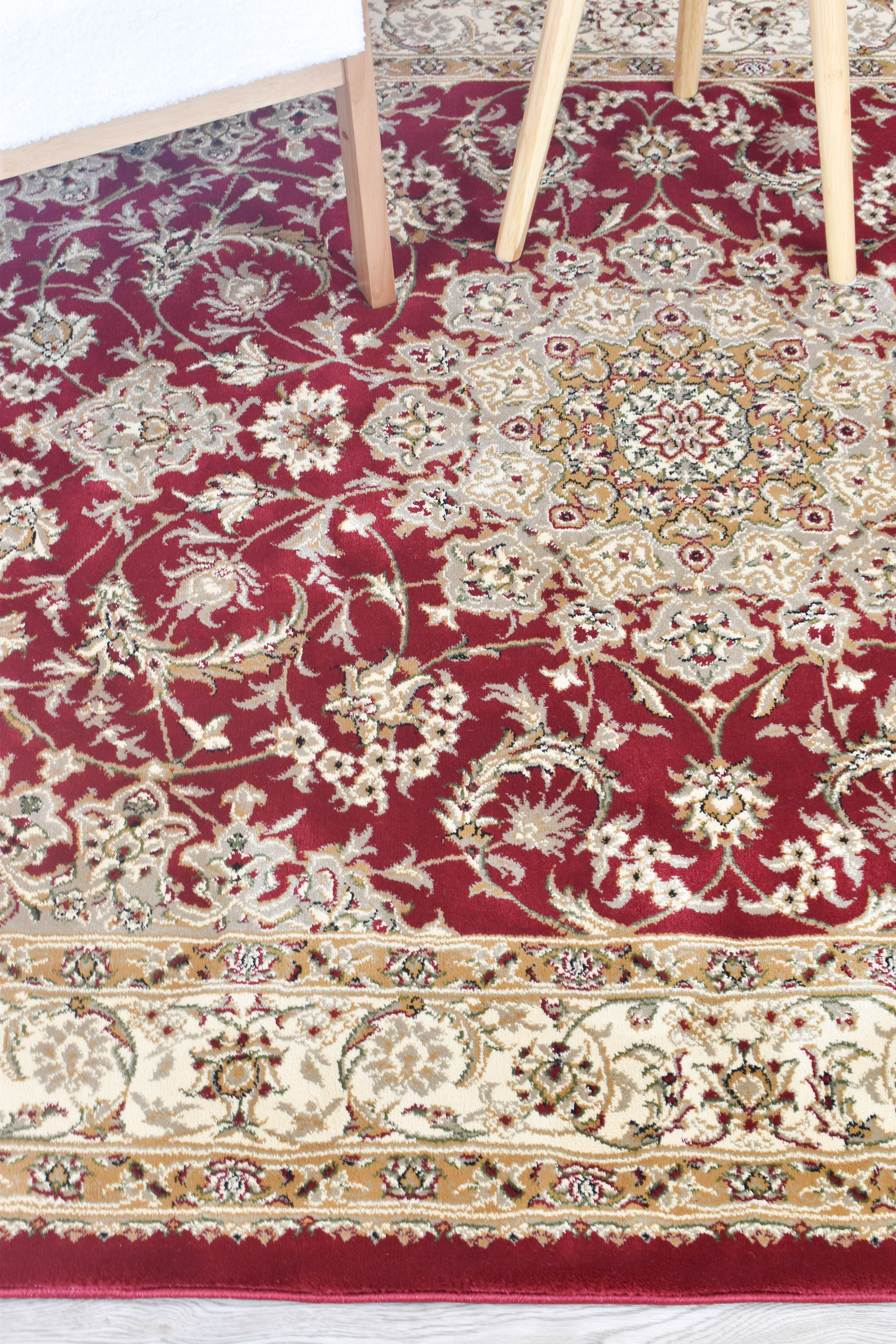 Adelaide 15 Red - Cream traditional rug from Vogue Rugs Australia