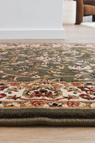 Adelaide 79 Green Runner - Cream traditional rug from Vogue Rugs Australia