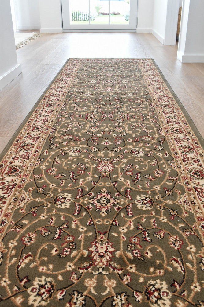 Adelaide 79 Green - Cream traditional rug from Vogue Rugs Australia