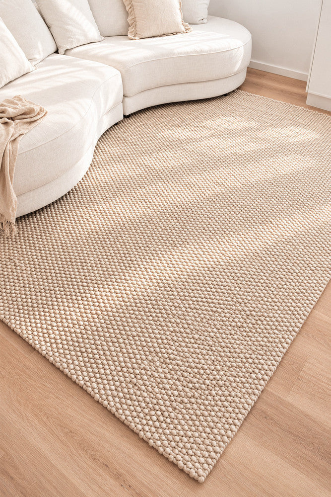 Allure Amber Oat Wool Rug - Beige flatweave rug from Vogue Rugs Australia