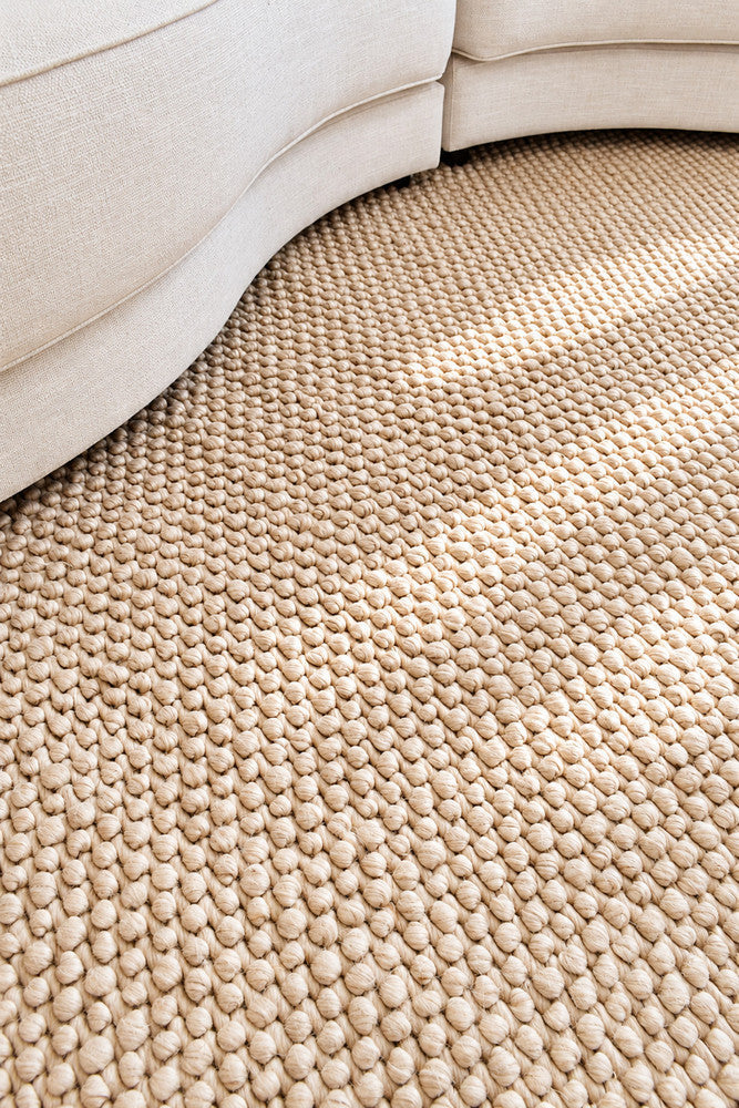 Allure Amber Oat Wool Rug - Beige flatweave rug from Vogue Rugs Australia