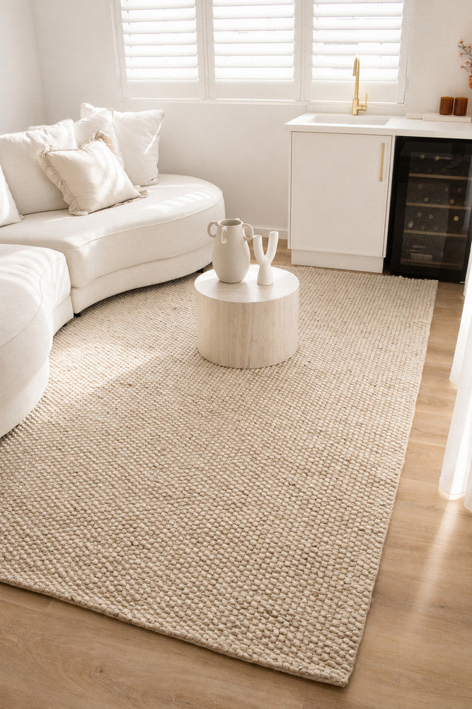 Allure Warm Ivory Wool Rug.