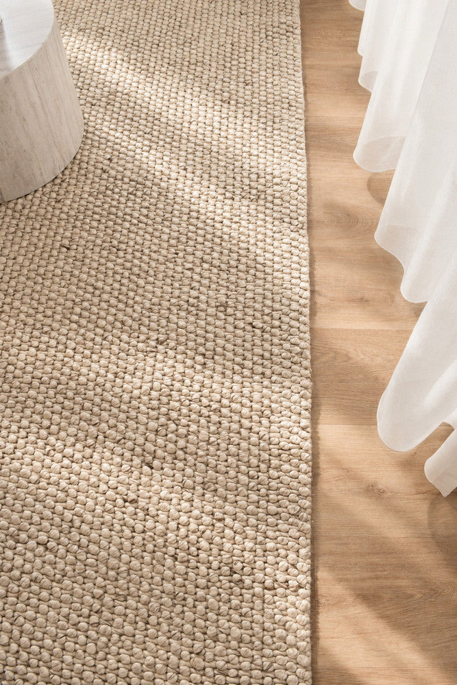 Allure Warm Ivory Wool Rug - Cream flatweave rug from Vogue Rugs Australia