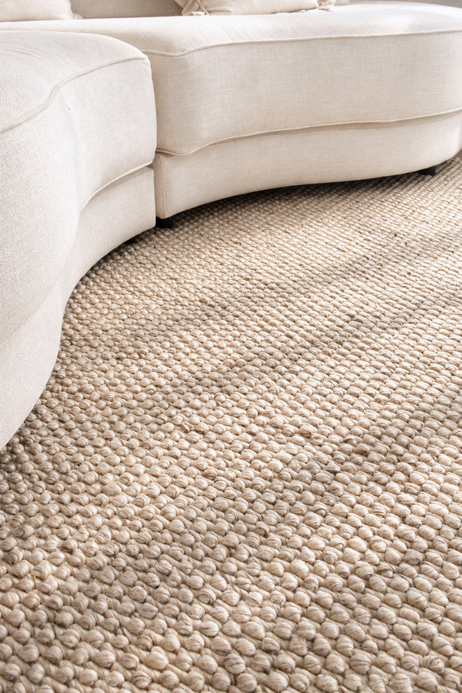 Allure Warm Ivory Wool Rug.