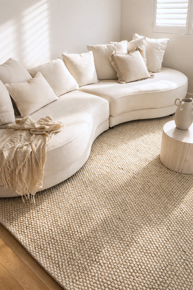 Allure Warm Ivory Wool Rug.