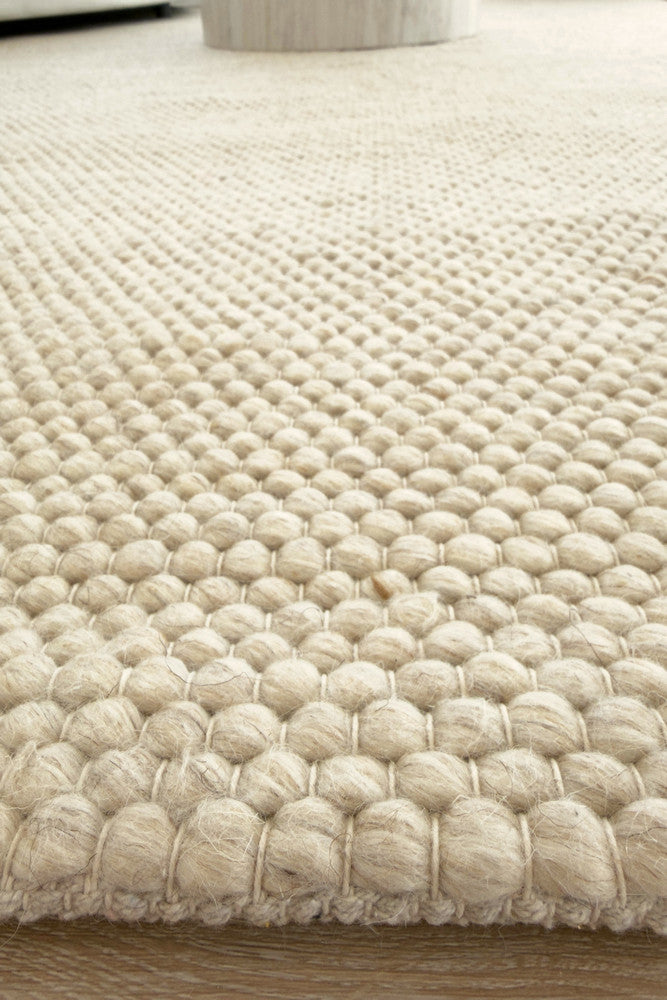 Allure Wheat Mist Wool Rug - Cream flatweave rug from Vogue Rugs Australia
