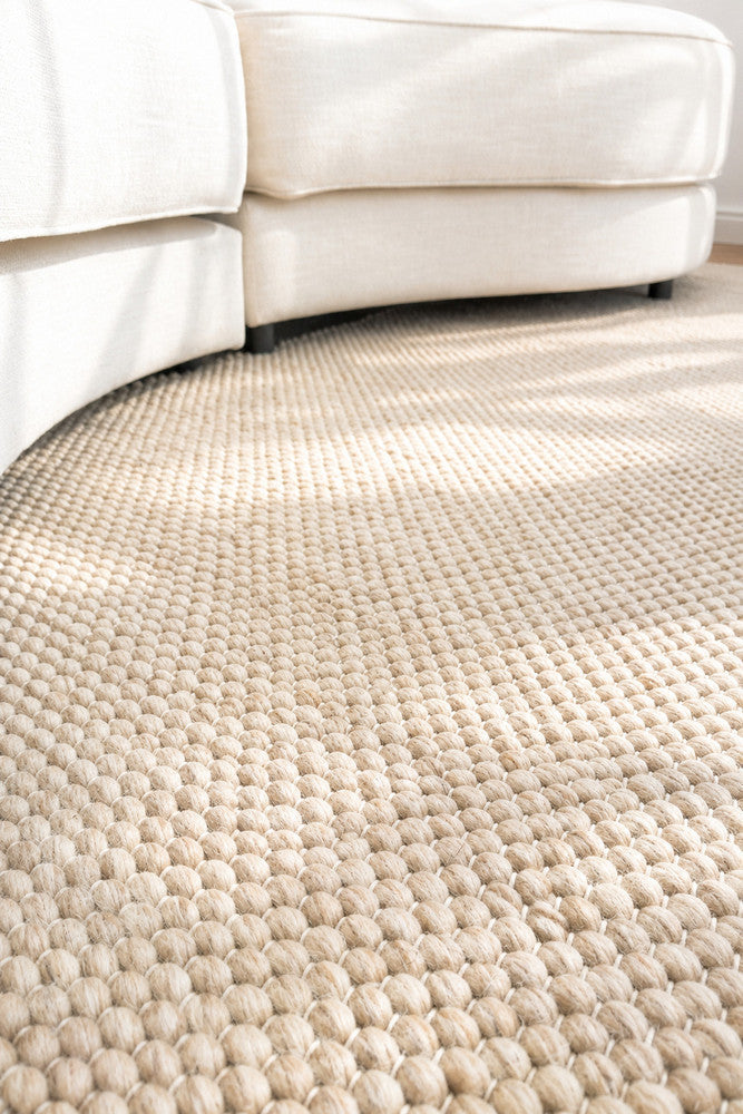 Allure Wheat Mist Wool Rug.