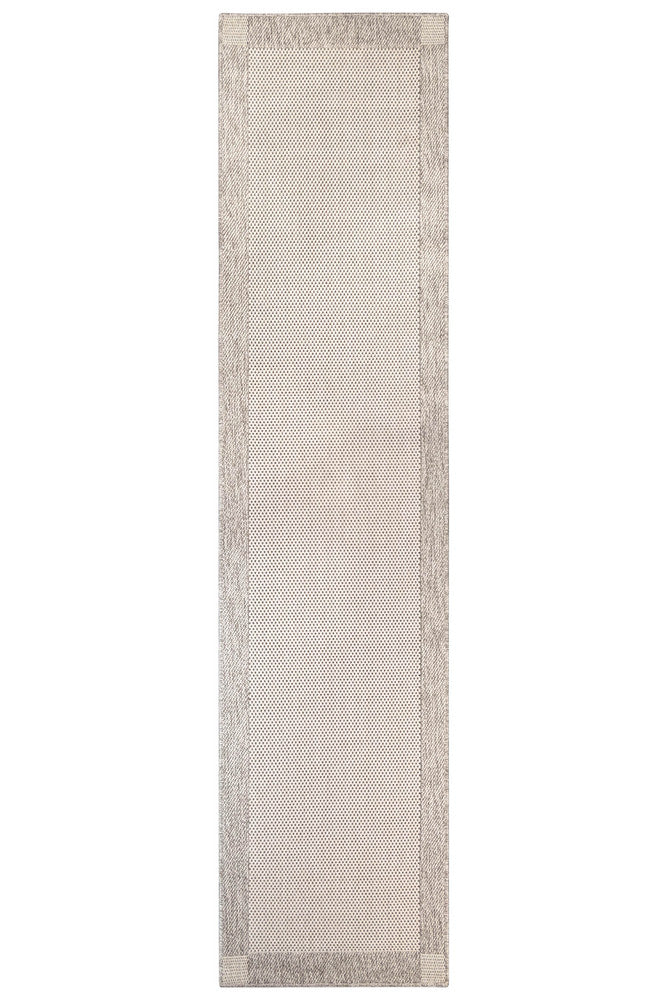 All Seasons Outdoor Cream Grey Runner - Cream indoor/outdoor rug from Vogue Rugs Australia