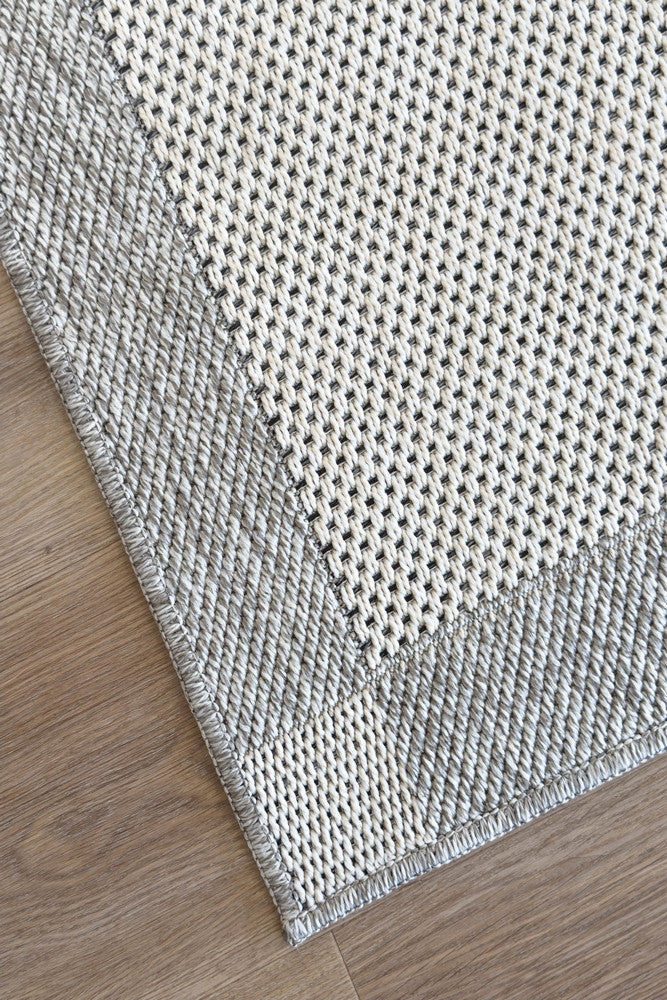 All Seasons Outdoor Cream Grey Runner - Cream indoor/outdoor rug from Vogue Rugs Australia