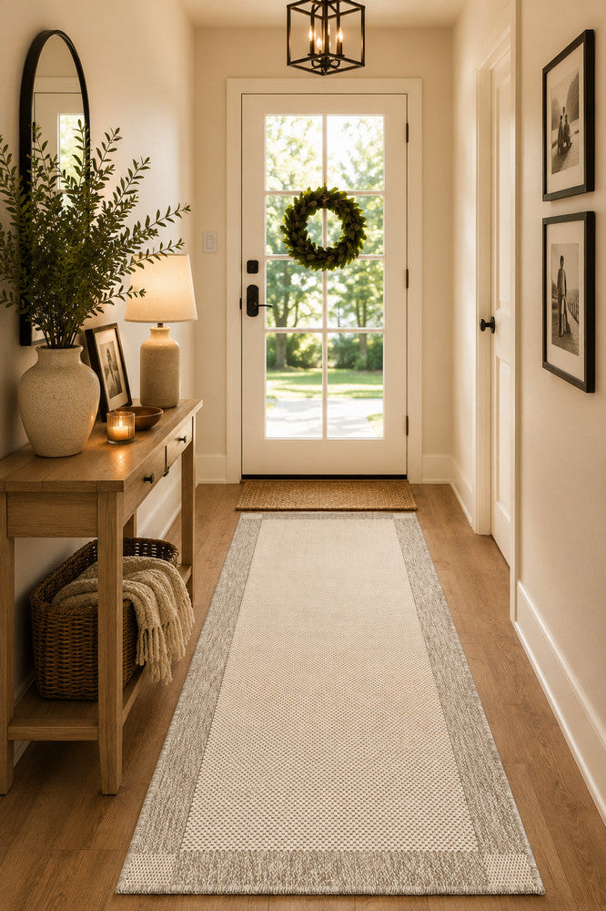 All Seasons Outdoor Cream Grey - Cream indoor/outdoor rug from Vogue Rugs Australia