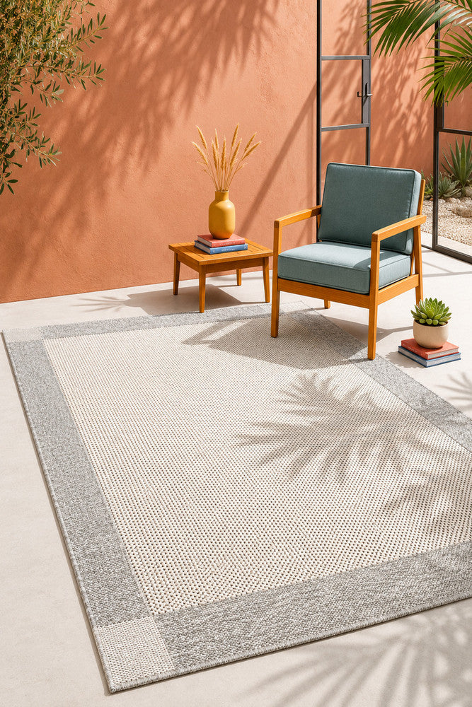 All Seasons Outdoor Cream Grey - Cream indoor/outdoor rug from Vogue Rugs Australia