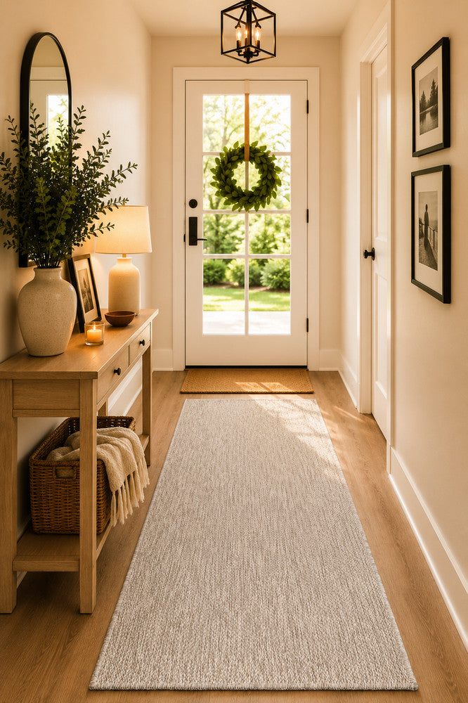 All Seasons Outdoor Light Grey Runner - Grey indoor/outdoor rug from Vogue Rugs Australia