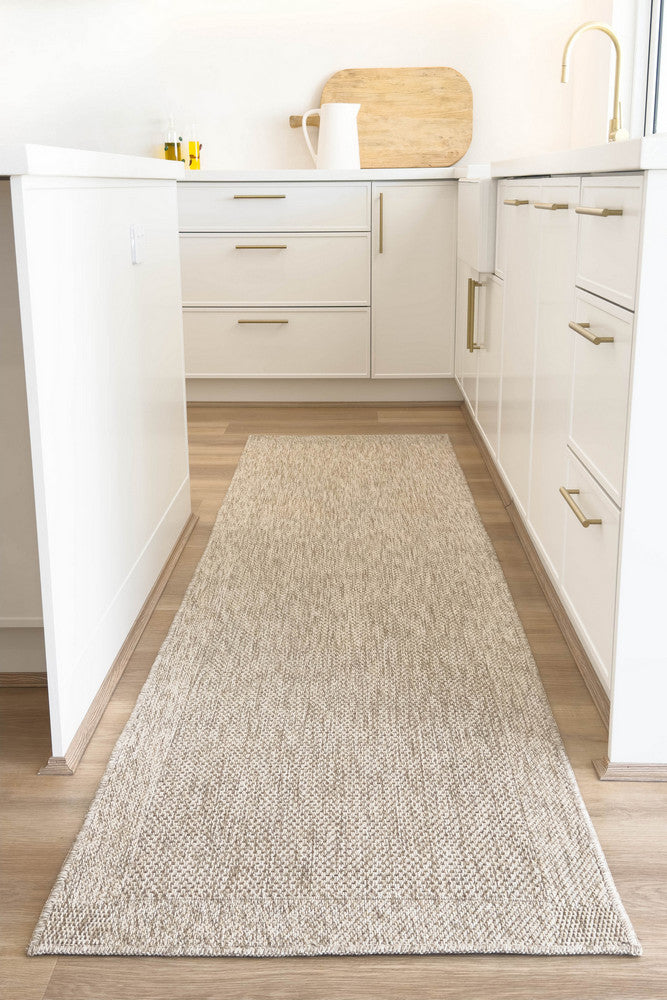 All Seasons Outdoor Light Beige Runner - Beige indoor/outdoor rug from Vogue Rugs Australia