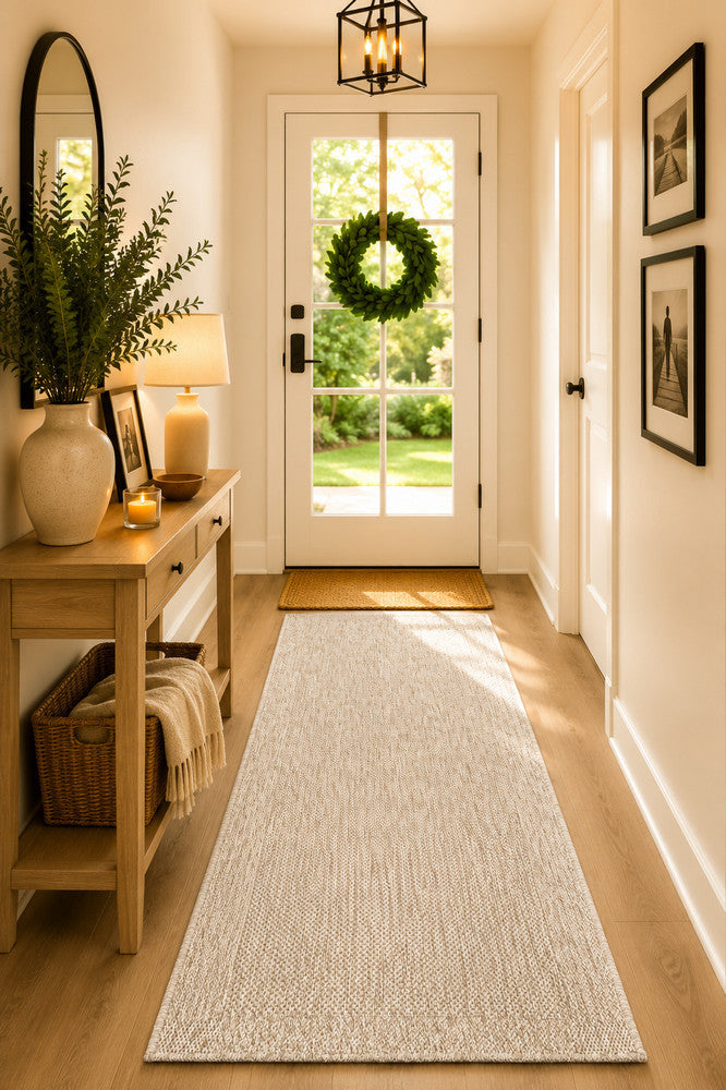 All Seasons Outdoor Light Beige Runner - Beige indoor/outdoor rug from Vogue Rugs Australia