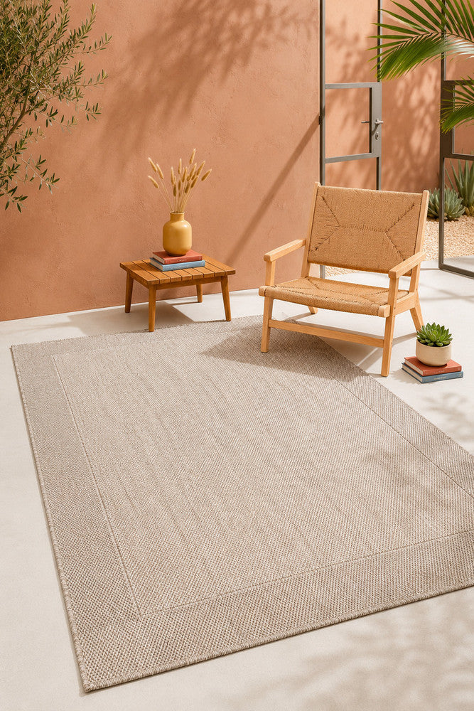 All Seasons Outdoor Light Beige - Beige indoor/outdoor rug from Vogue Rugs Australia