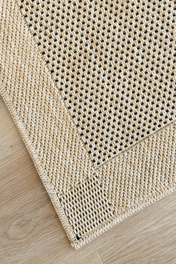 All Seasons Outdoor Sand Black - Black indoor/outdoor rug from Vogue Rugs Australia