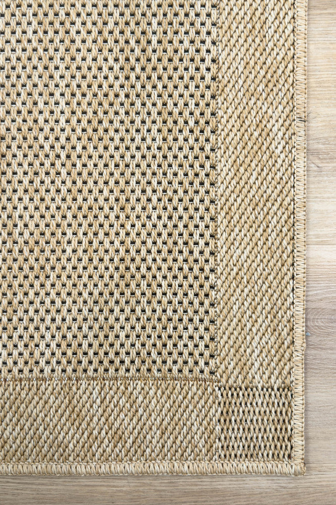 All Seasons Outdoor Sand Black - Black indoor/outdoor rug from Vogue Rugs Australia