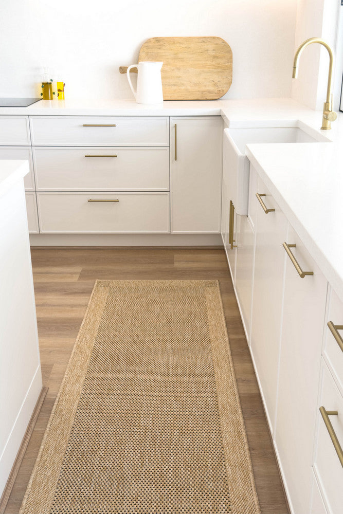 All Seasons Outdoor Sand Black Runner - Black indoor/outdoor rug from Vogue Rugs Australia