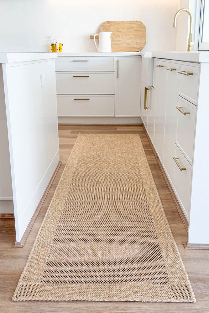 All Seasons Outdoor Sand Black Runner - Black indoor/outdoor rug from Vogue Rugs Australia