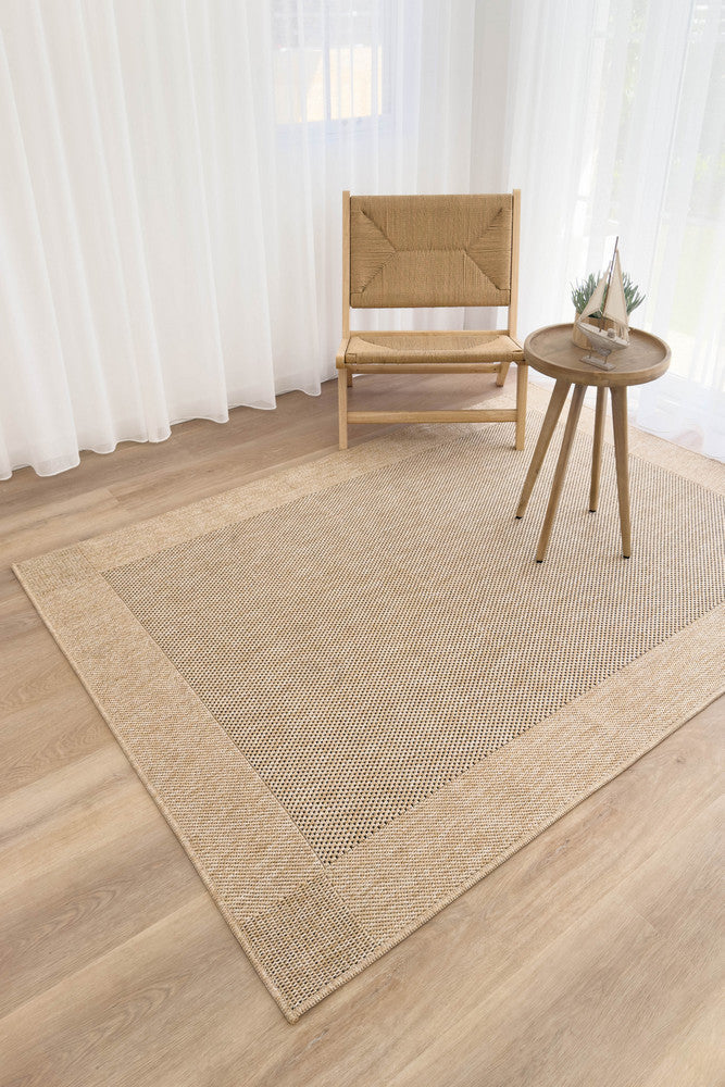 All Seasons Outdoor Sand Black - Black indoor/outdoor rug from Vogue Rugs Australia