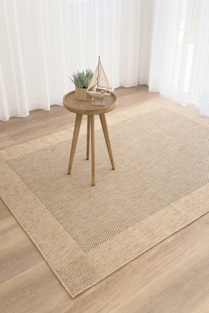 All Seasons Outdoor Sand Black - Black indoor/outdoor rug from Vogue Rugs Australia