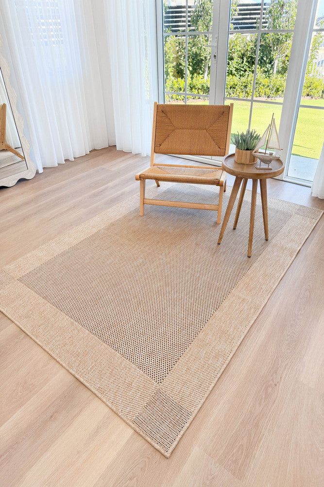 All Seasons Outdoor Sand Black - Black indoor/outdoor rug from Vogue Rugs Australia
