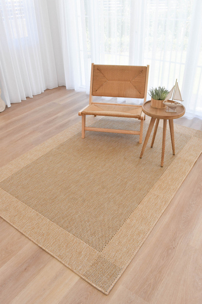 All Seasons Outdoor Sand Black - Black indoor/outdoor rug from Vogue Rugs Australia