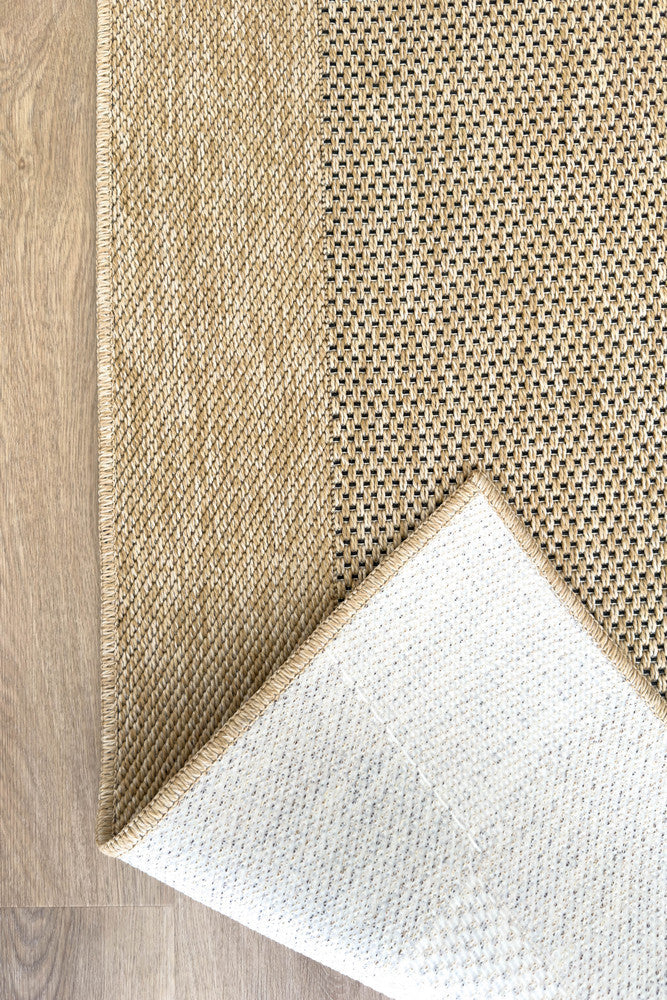 All Seasons Outdoor Sand Black - Black indoor/outdoor rug from Vogue Rugs Australia