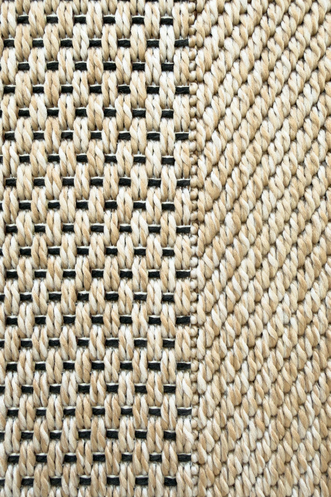 All Seasons Outdoor Sand Black - Black indoor/outdoor rug from Vogue Rugs Australia