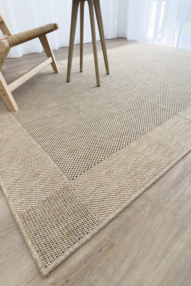 All Seasons Outdoor Sand Black - Black indoor/outdoor rug from Vogue Rugs Australia
