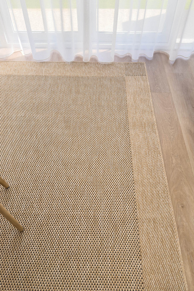 All Seasons Outdoor Sand Black - Black indoor/outdoor rug from Vogue Rugs Australia
