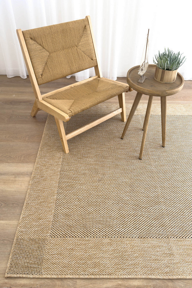 All Seasons Outdoor Sand Black - Black indoor/outdoor rug from Vogue Rugs Australia