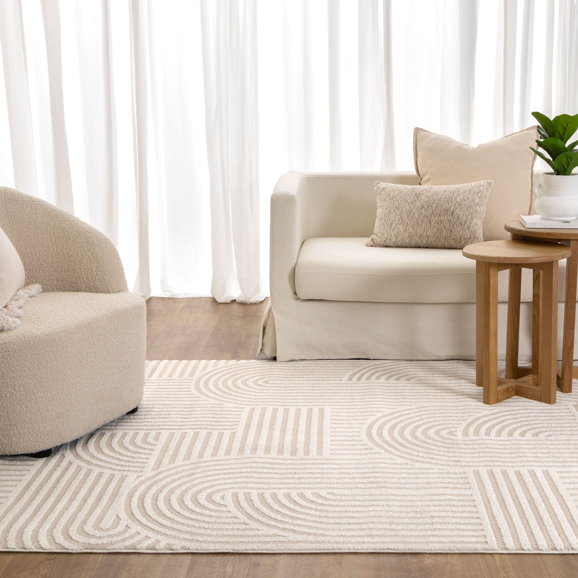 Sierra Arches Beige Ivory Rug - Beige area rug rug from Vogue Rugs Australia