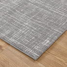 Atina Distressed Geo Lines Grey Rug - AT02.