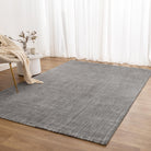 Atina Distressed Geo Lines Grey Rug - AT02.