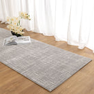 Atina Distressed Geo Lines Grey Rug - AT02.