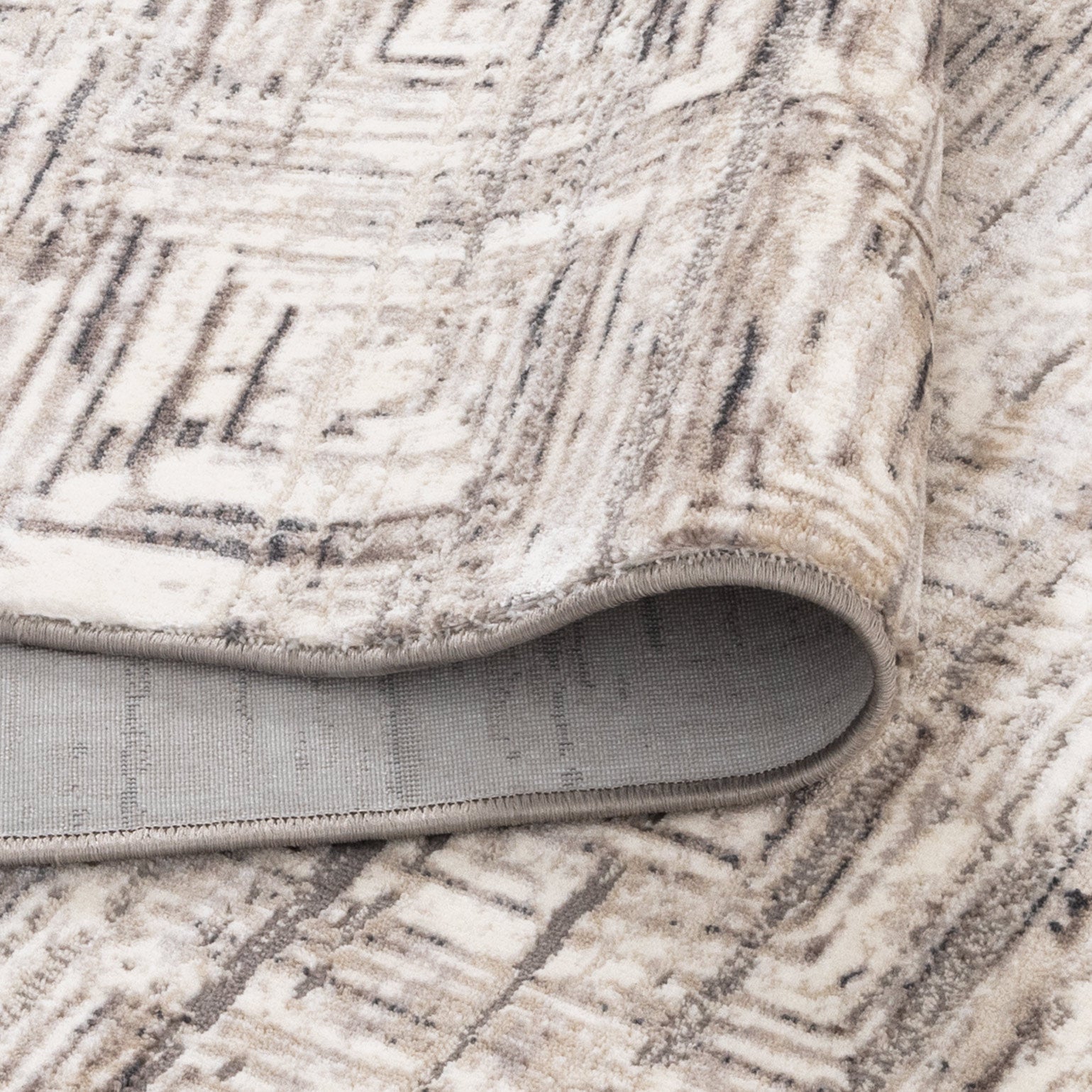 Atina Distressed Geo Squares Grey Rug - AT03 - Grey area rug rug from Vogue Rugs Australia