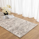 Atina Distressed Geo Squares Grey Rug - AT03.