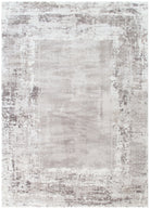 Atina Distressed Border Beige Grey Rug - AT04.