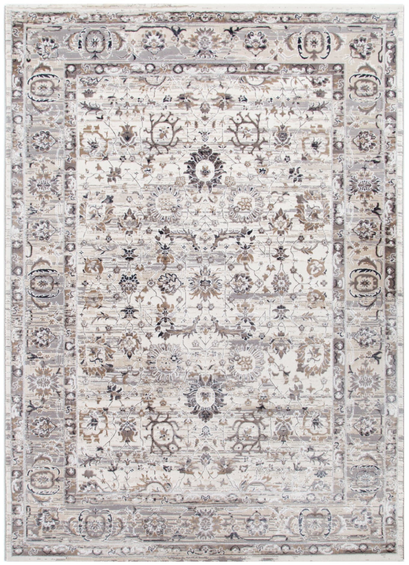 Atina Distressed Transitional Beige Grey Rug - AT05.