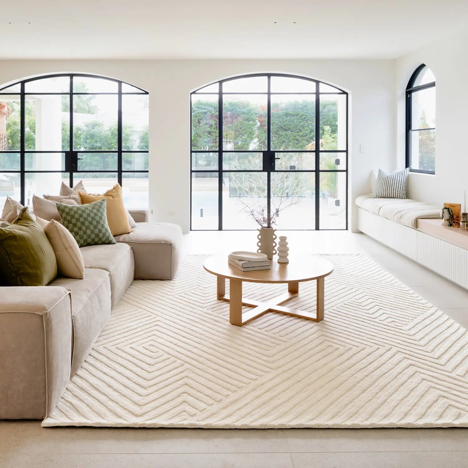 Azure Wool Rug Ivory - Blue azure rug from Vogue Rugs Australia