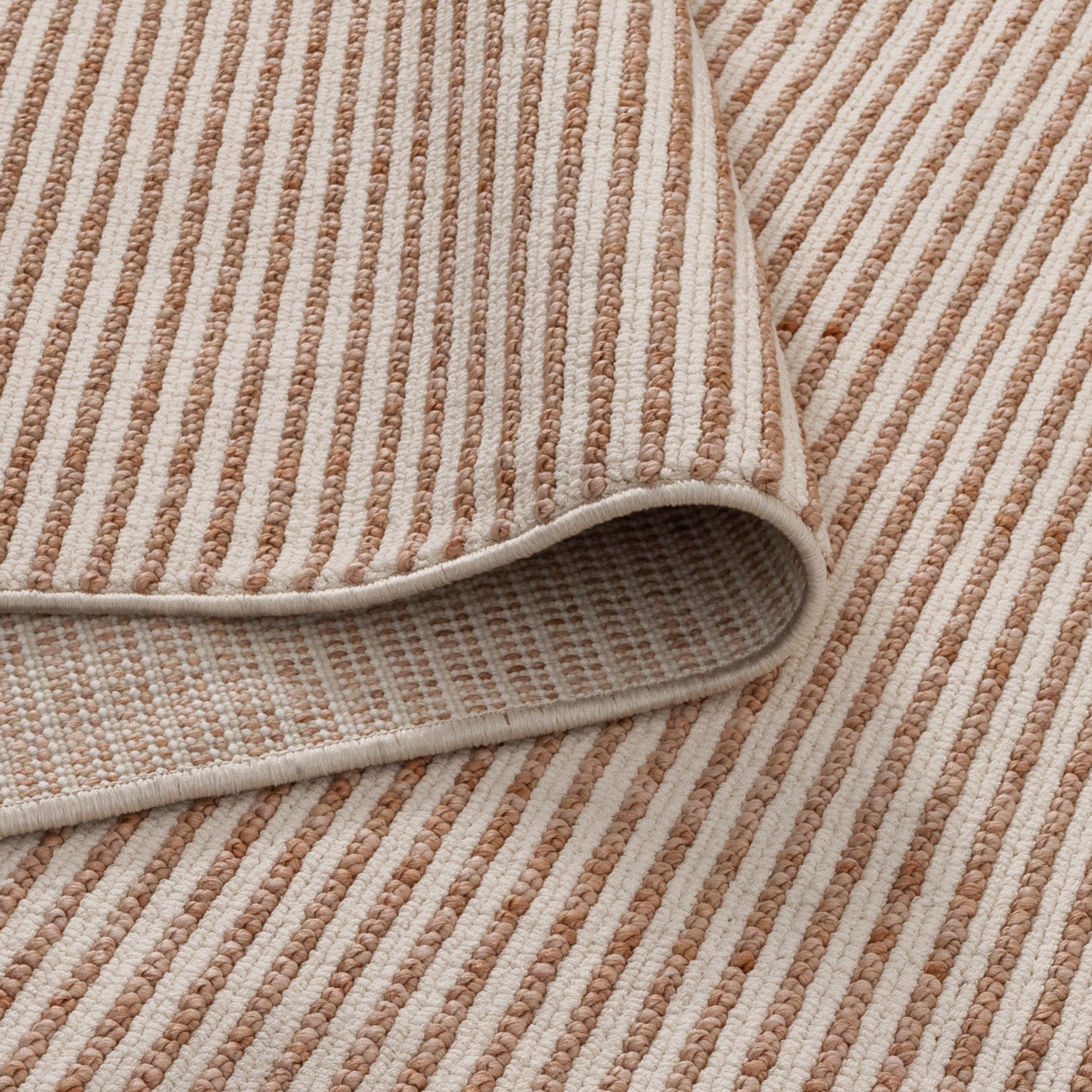 Berno Pink Ivory Loop Stripes Rug - B002.