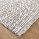 Berno Silver Ivory Loop Lines Rug - B006.