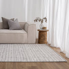 Berno Silver Ivory Loop Lines Rug - B006.
